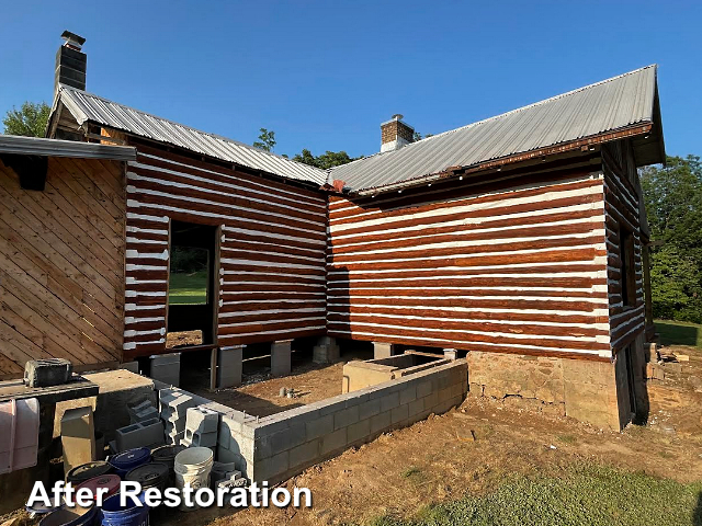 Log home restoration in Axton, VA