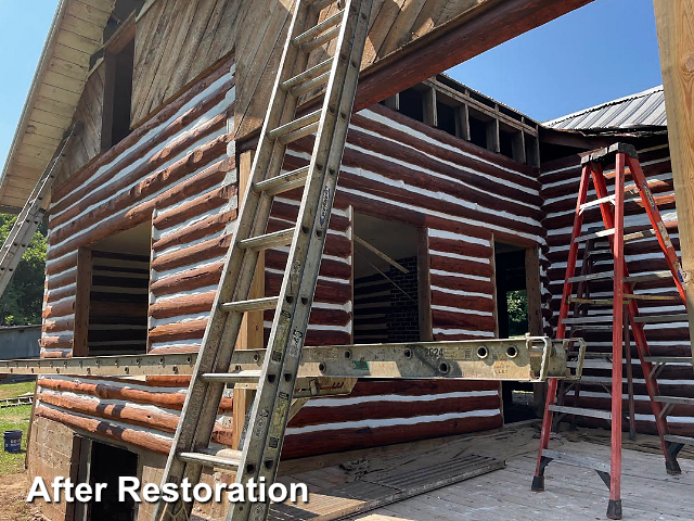 Log home restoration in Axton, VA