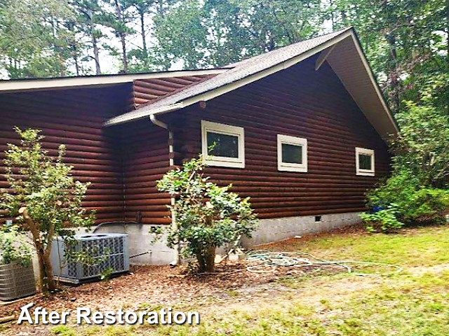 Log home restoration in Cary, NC