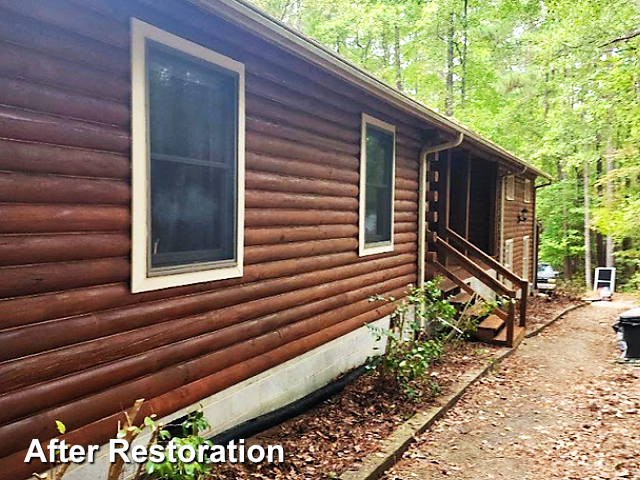 Log home restoration in Cary, NC