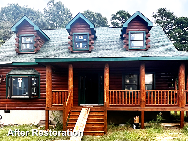 Log home restoration in Cedar Grove, NC