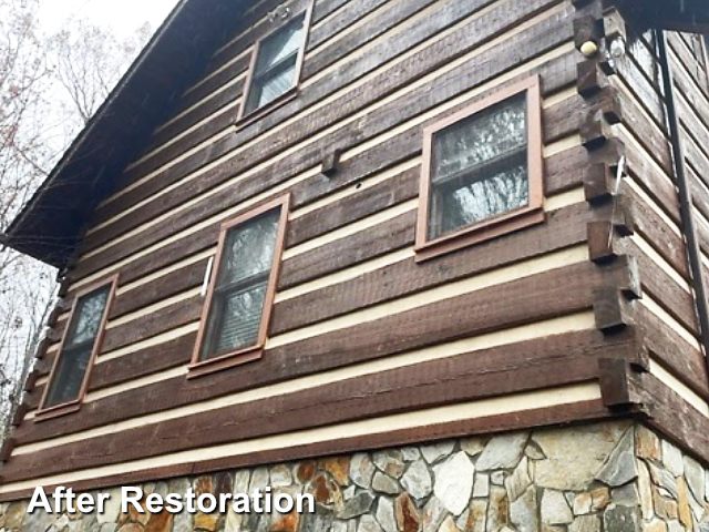 Log home restoration in Chapel Hill NC