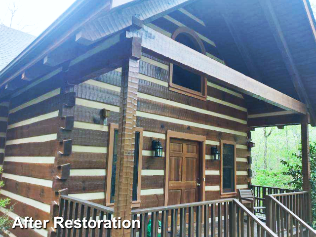 Log home restoration in Chapel Hill NC