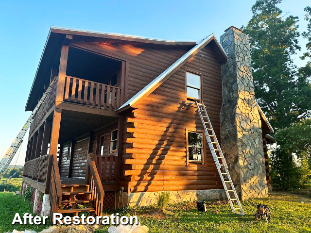 Log home restoration in Denton, NC