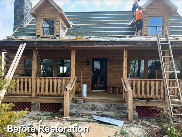 Log home restoration in Denton, NC