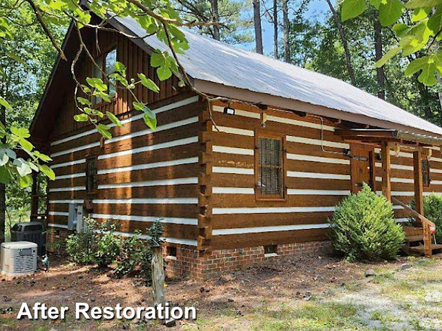 Log home restoration in Durham, NC