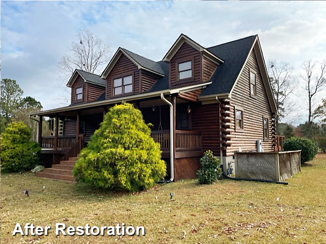 Log home restoration in Grimesland NC