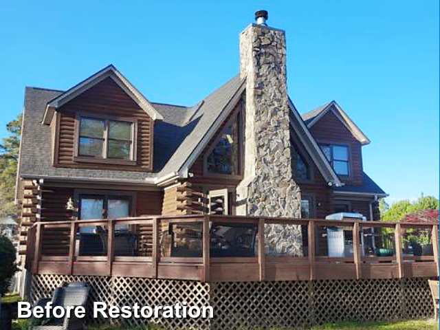 Log home restoration in Grimesland NC