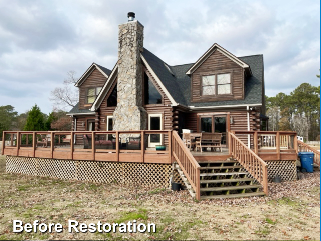 Log home restoration in Grimesland NC