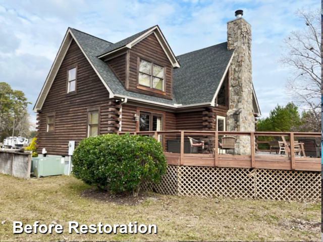 Log home restoration in Grimesland NC