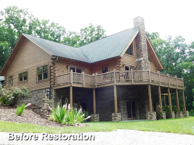 Log home restoration in High Point NC