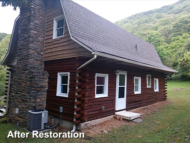 Log home restoration in Hot Springs, NC