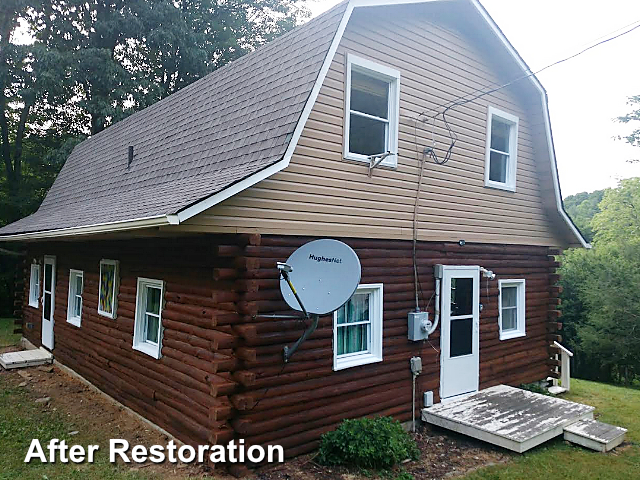 Log home restoration in Hot Springs, NC