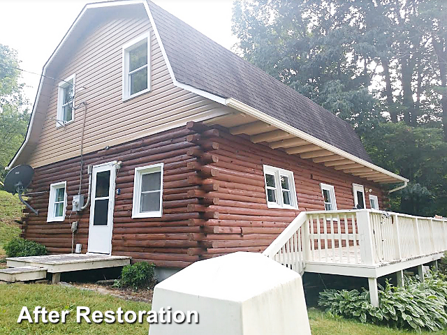 Log home restoration in Hot Springs, NC