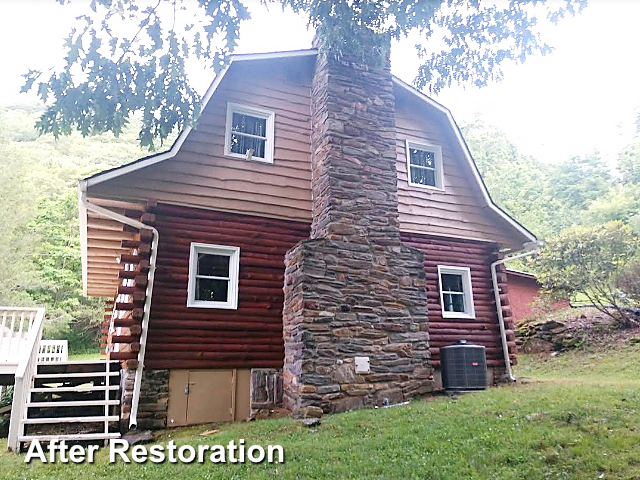 Log home restoration in Hot Springs, NC