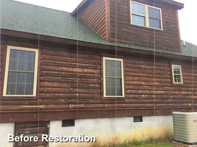 Log home restoration in Laurol Hill NC