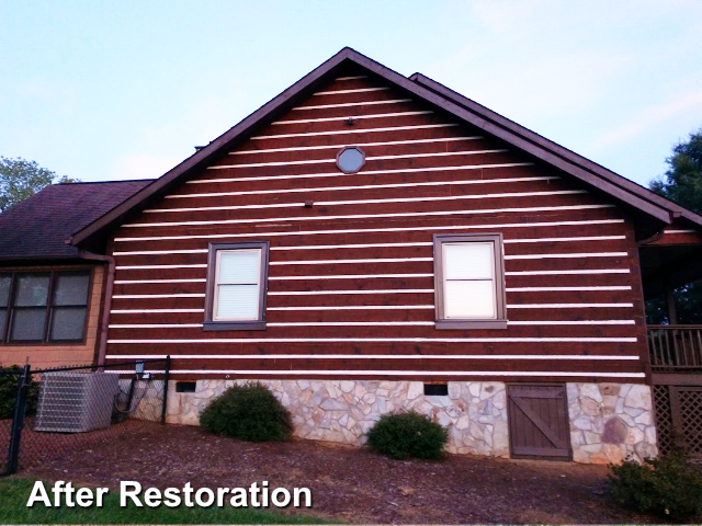 Log home restoration in Lewisville, NC