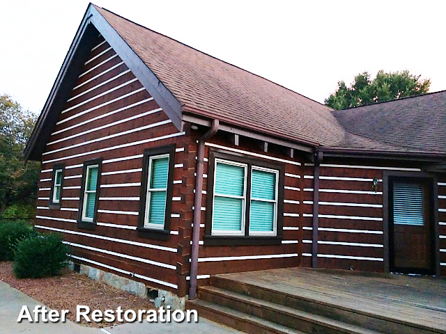 Log home restoration in Lewisville, NC