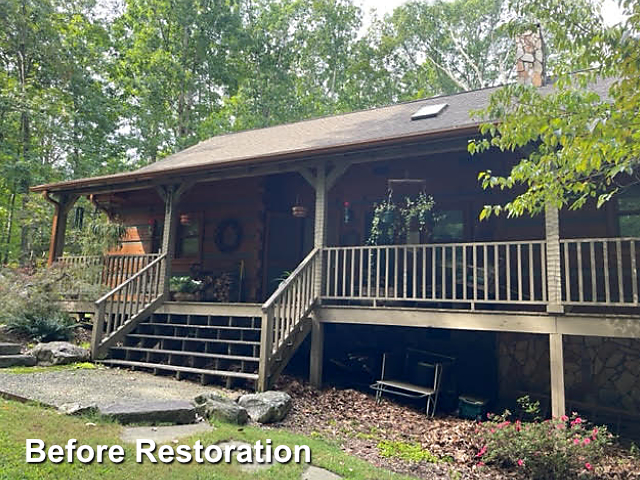 Log home restoration in Liberty NC