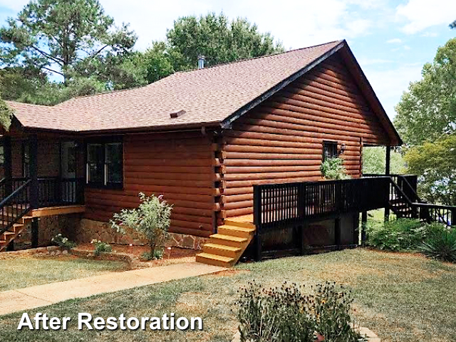 Log home restoration in Littleton, NC