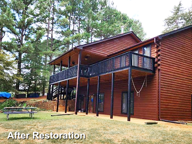 Log home restoration in Littleton, NC