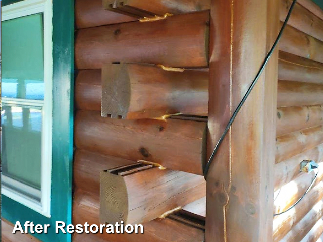 Log home restoration in Maple Hill, NC