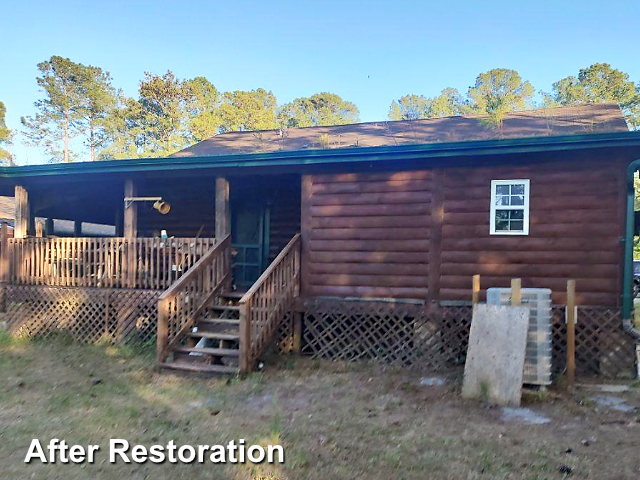 Log home restoration in Maple Hill, NC