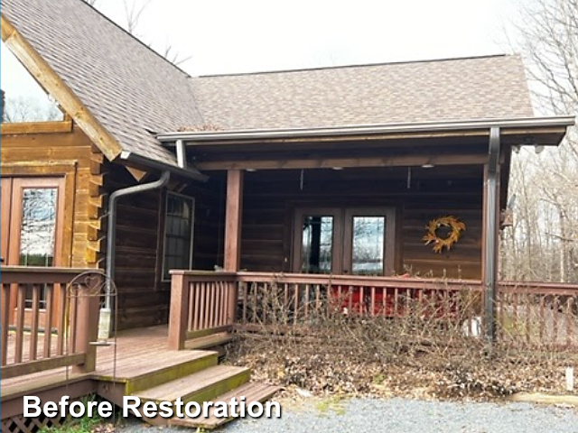 Log home restoration in Morresville, NC