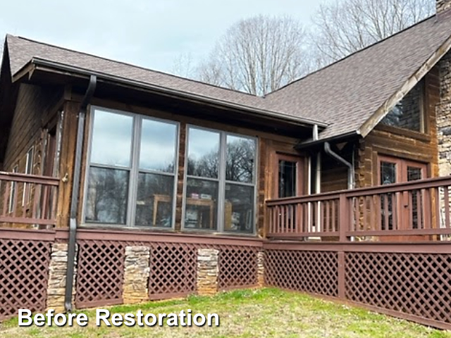 Log home restoration in Morresville, NC