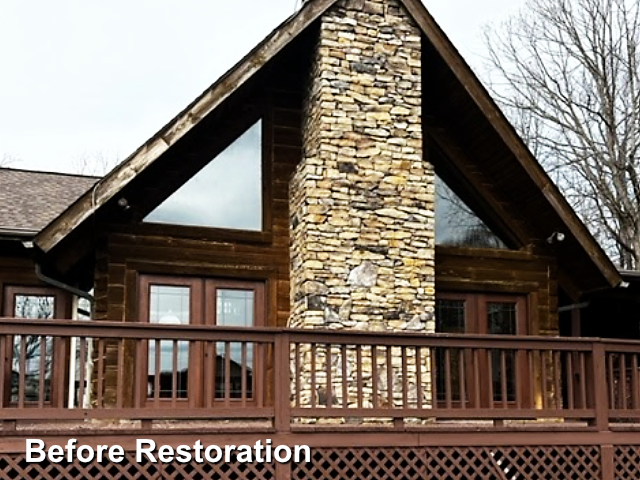 Log home restoration in Morresville, NC