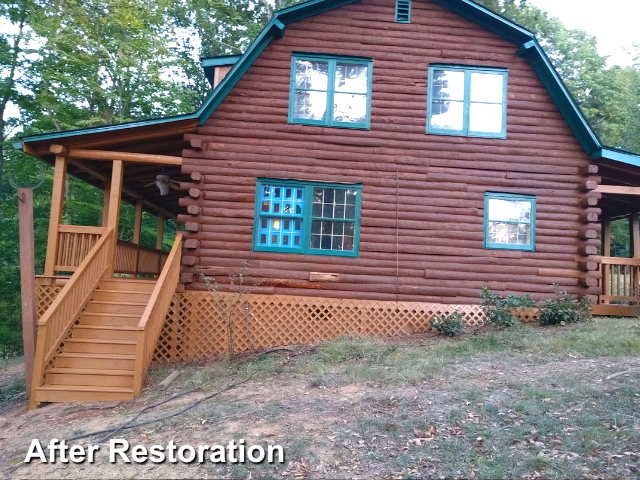 Log home restoration in Mooesville NC