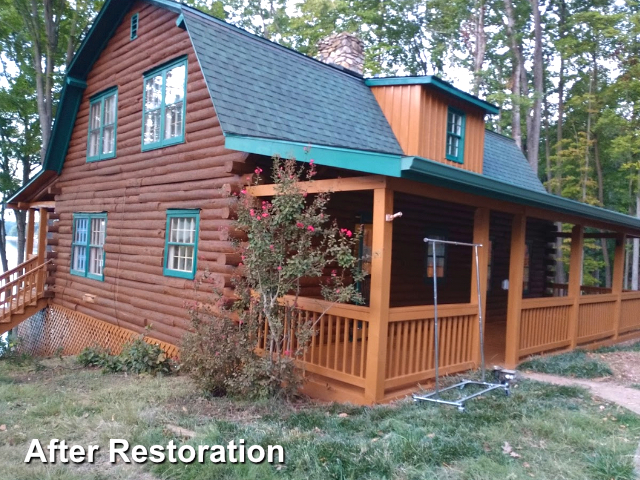 Log home restoration in Mooesville NC