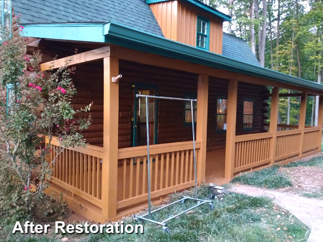 Log home restoration in Mooesville NC