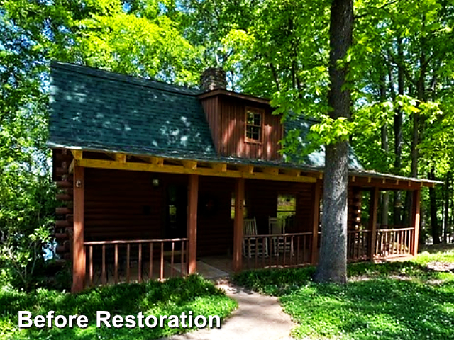 Log home restoration in Mooesville NC