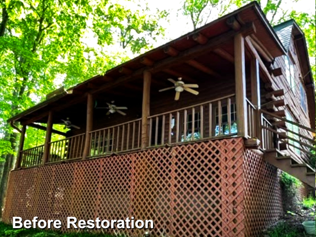 Log home restoration in Mooesville NC