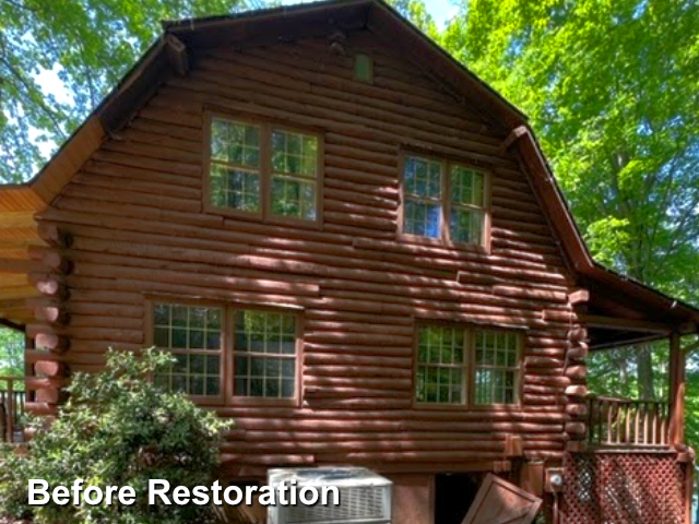 Log home restoration in Mooesville NC