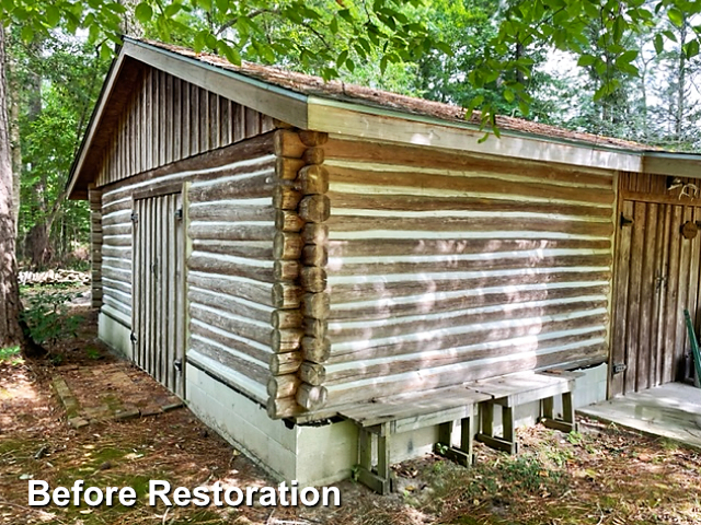 Log home restoration in New Bern, NC