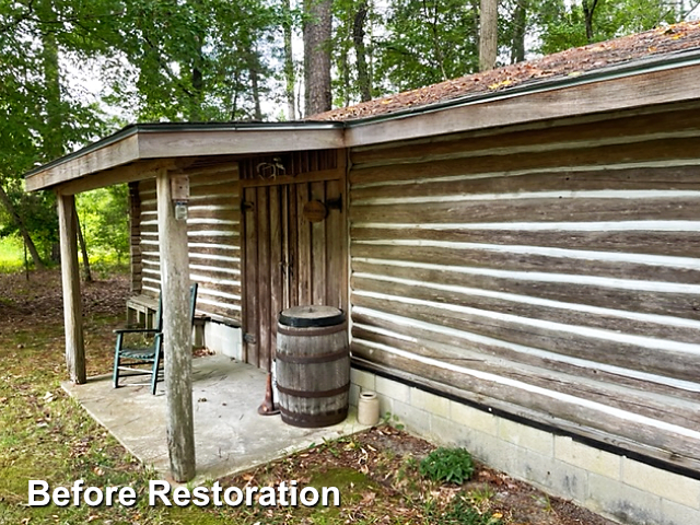 Log home restoration in New Bern, NC