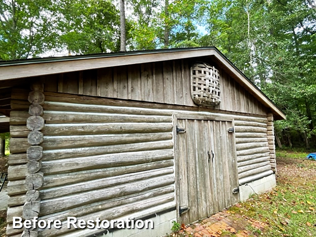 Log home restoration in New Bern, NC