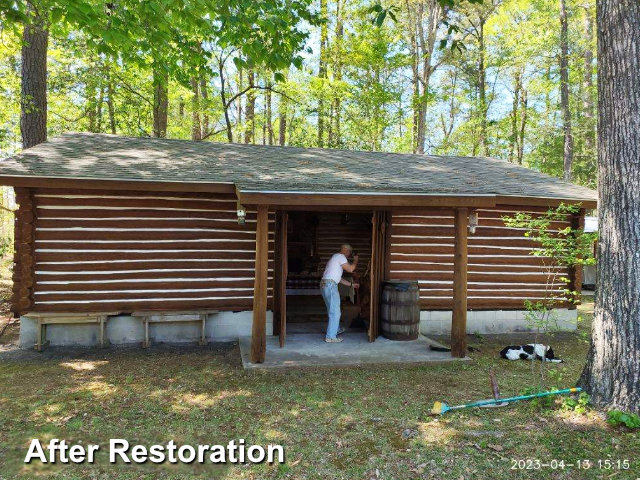 Log home restoration in New Bern, NC