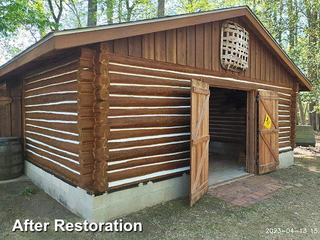 Log home restoration in New Bern, NC