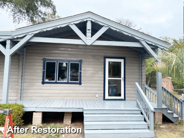 Log home restoration in Oak Island NC