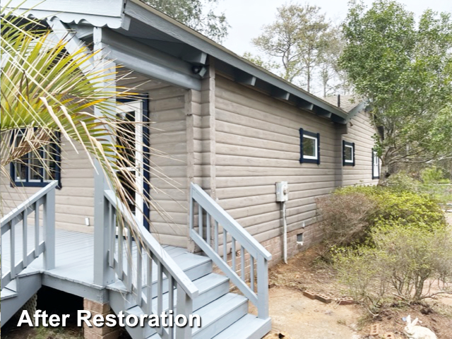 Log home restoration in Oak Island NC