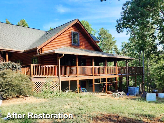 Log home restoration in Ridgeway, SC