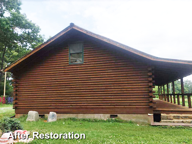 Log home restoration in Robins, NC