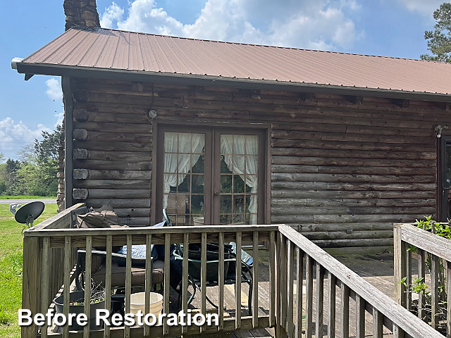 Log home restoration in Robins, NC