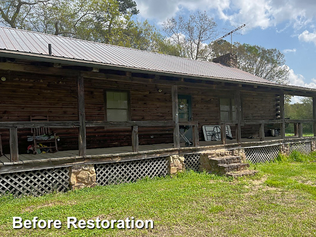 Log home restoration in Robins, NC