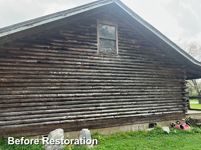 Log home restoration in Robins, NC