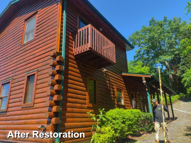 Log home restoration in Sylva, NC