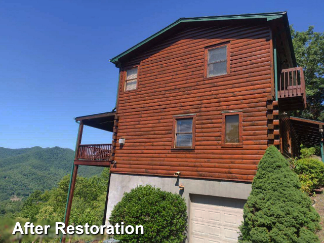 Log home restoration in Sylva, NC